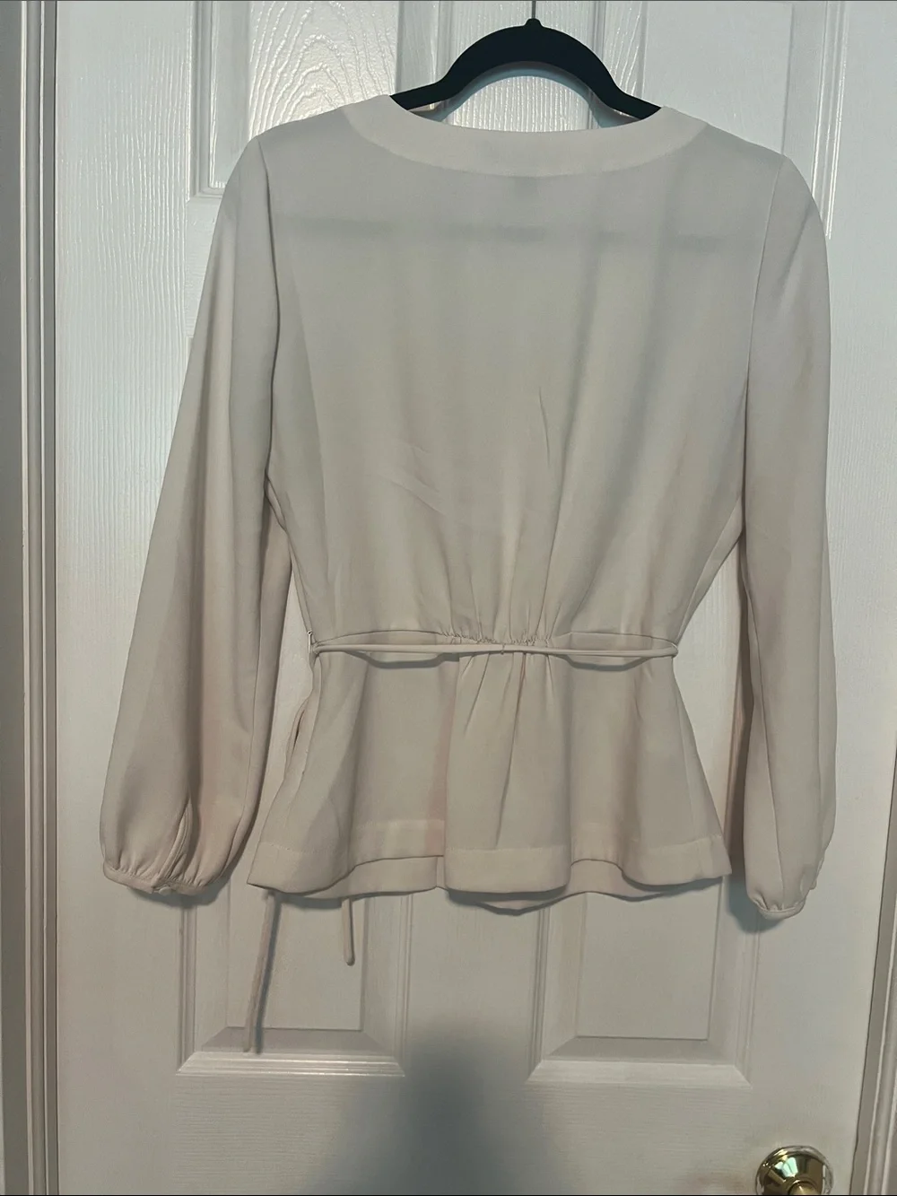 J. Crew Cream Wrap-Style Blouse with Tie